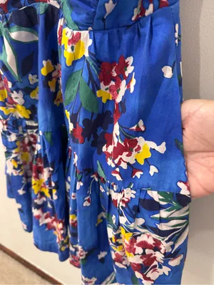 Anthropologie Sz Medium Emily Halter Mini Dress Floral Bright thumbnail 4