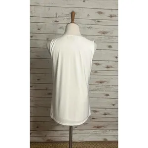 White House Black Market ivory casual MJ lace-up sleeveless tank Size Large thumbnail 5