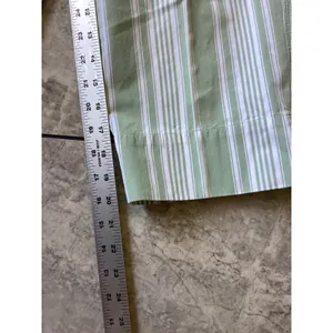 Lauren Ralph Lauren Green Striped Wide Leg Crop Pants 2P Drawstring Cotton thumbnail 4