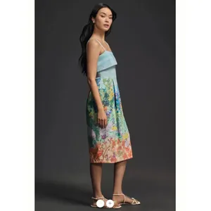 By Anthropologie Sleeveless Foldover Knee-Length Dress thumbnail 4