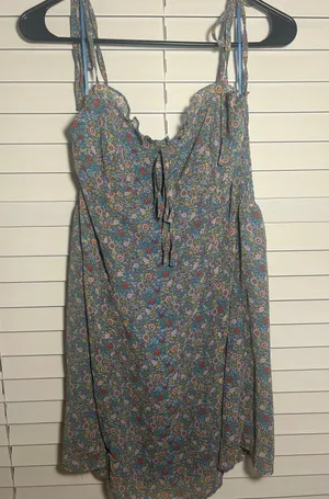 Blue Floral Sundress Size M thumbnail 1