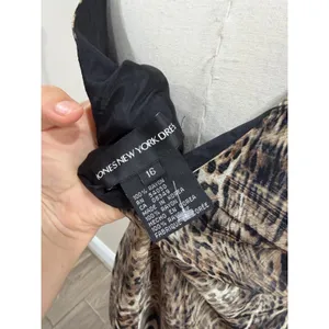 Jones New York Dress Vintage Leopard Print Midi Scarf Dress Brown Tan 16 thumbnail 6
