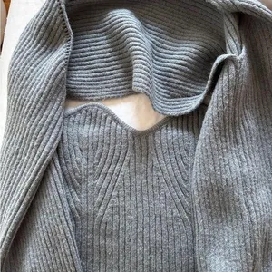 Cider Gray Ribbed Women's Sweater thumbnail 1
