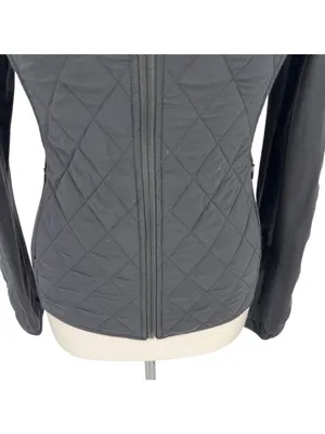 Athleta Upside Quilted Jacket Black Athleisure Sporty Minimalist Techwear XS thumbnail 11