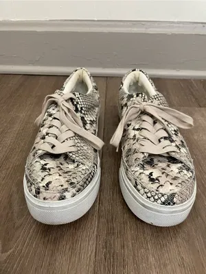 All Saints Trish Sneakers Python Snake Size 9 Animal Print Lace Up Shoes thumbnail 6
