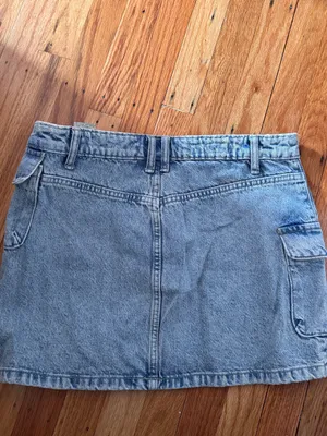 Zara Light Wash Denim Mini Skirt thumbnail 3