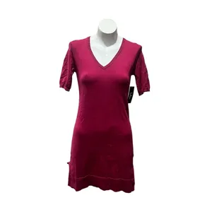 Lulus Women's XS Pink Half-Sleeve Sweater Dress V-Neck Knit thumbnail 4