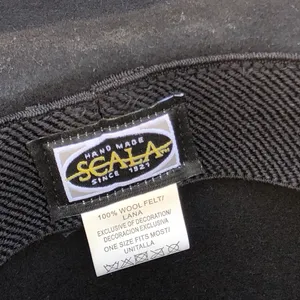 Scala 100% Wool Felt Unisex Cowboy Cowgirl Hat Western Cap Black Silver Tone Buckle One Size thumbnail 4