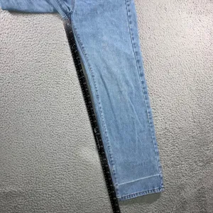 High Waist Straight Leg Jeans Women 25x28.5 Blue Retro Y2K Indie Released Hem thumbnail 15