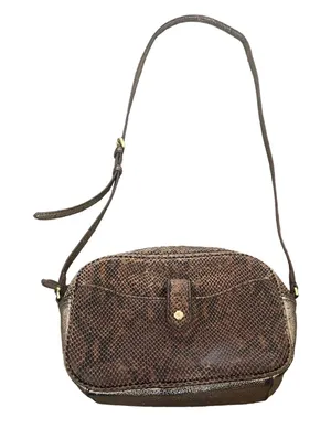 GILI Leather Crossbody Bag‎ Sienna Snakeskin Brown Purse thumbnail 1