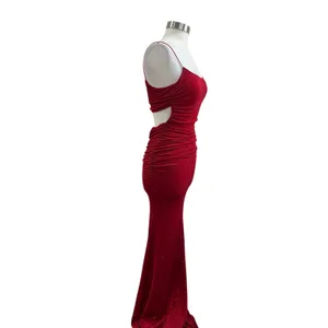 Windsor Red Glitter Ruched Bodycon‎ Maxi Dress Formal Prom Evening XS thumbnail 3