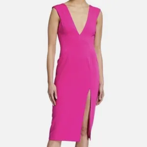 Jay Godfrey Cobalt Blue Deep‎ V-neck Plunge Midi 6 Cocktail Dress thumbnail 7