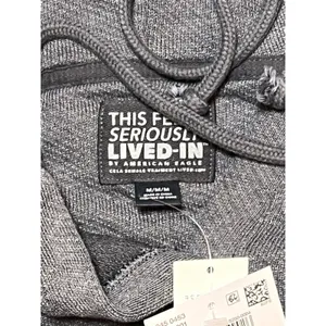 American Eagle Outfitters Seriously Lived In Gray Pullover Hoodie Sweatshirt Med thumbnail 5