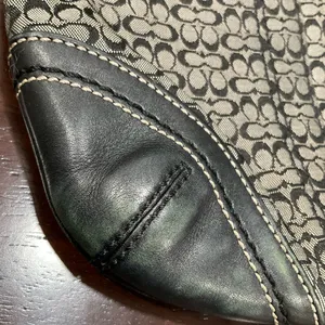 Vintage Coach‎ Canvas And Leather Signature Logo Crossbody Bag thumbnail 3