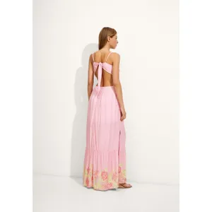 Maaji Chintz Floral Lisse Long Maxi Dress Size Large Wrap Front Tie Back Vacay thumbnail 14