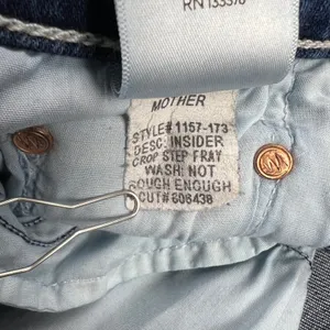 MOTHER Insider Crop Step Fray Jeans Not Rough Enough Wash Stretch Denim Size 25 thumbnail 10
