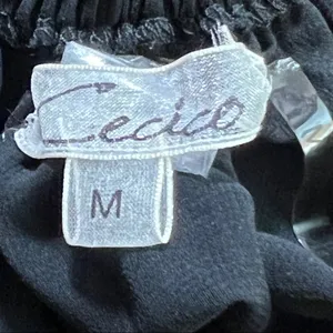 Cecico Sheer Tank Blouse w/Embroidery and a keyhole front tie Black thumbnail 6