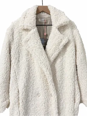 House of CB Bear Coat Milk White Size Small NWT Faux Fur Sherpa thumbnail 3