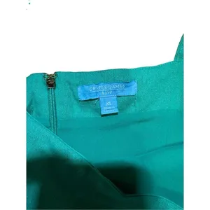 Draper James RSVP Squareneck Puff Sleeve Dress‎ linen blend sz XL bright teal thumbnail 4