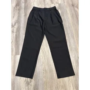 Lulus Black Pleated High Waisted Straight Leg Trousers Pants Size Medium NEW thumbnail 2