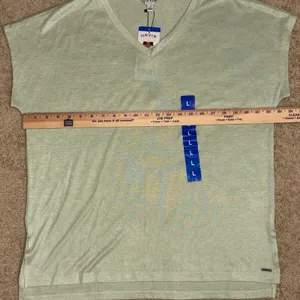 Orvis Classic Collection‎ V-Neck Cap Sleeve Top Lightweight Tee Shirt green L thumbnail 4