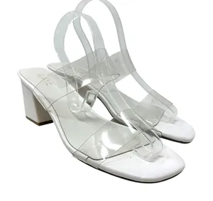Raye Bardot Heel Slide Strap Sandal Block Clear White Size‎ US 9 thumbnail 1