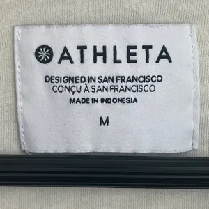 Athleta Tugga Coat Womens Medium Cream Sherpa‎ Fleece Full Zip Jacket Long thumbnail 4