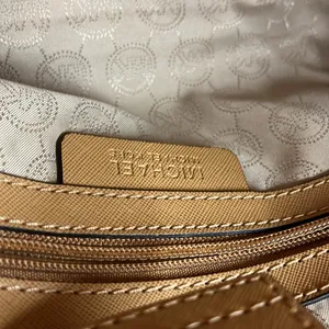 Michael Kors Tan Satchel with Gold Hardware. thumbnail 11