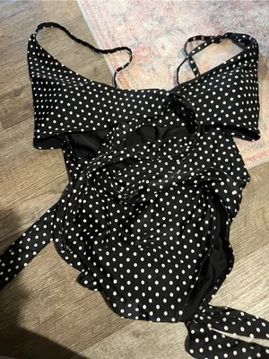 Aerie Black Polka Dot One-Piece Swimsuit thumbnail 9