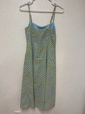 NWT COMMENSE Psychedelic Square Neck Geometric Print Dress Size Small thumbnail 10