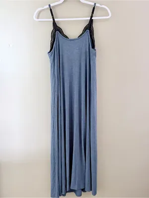 Soma Blue Lace Trim Chemise Nightgown Size Small thumbnail 2