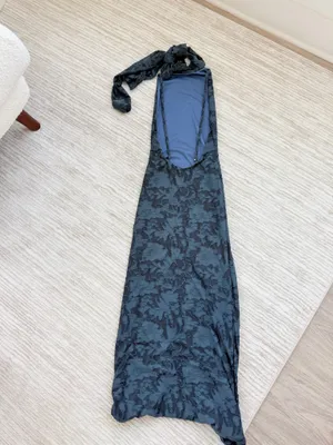 Blue Halter Neck Tie Maxi Dress thumbnail 5