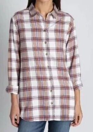 Jach's Girlfriend Tartan Plaid Flannel Shirt Women Med Button Up Outdoors Casual thumbnail 1