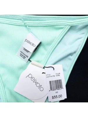 NWT Peixoto Glow Bomba Tinga Bikini Bottom XS Mint Ribbed Triangle Swimsuit thumbnail 5