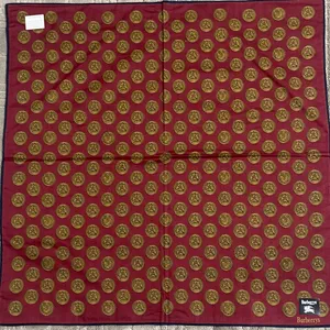 Burberry Burgundy and Gold Patterned Handkerchief thumbnail 1
