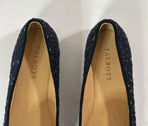 Talbots Francesca Tie Tassel Driving Moccasins in navy sequin tweed size 5.5 thumbnail 8