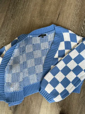 Blue Blush Checkered Sweater thumbnail 2
