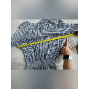Rails Jasmine Linen Mini Dress in Tibet Stripe Blue thumbnail 10