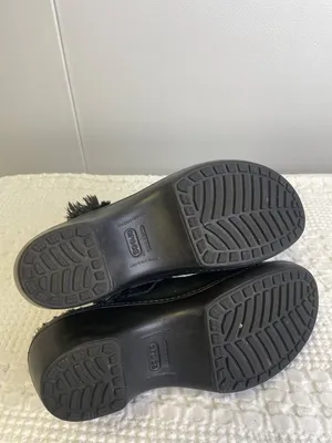Crocs Womens Black Suede Shoes Slide on Clogs Size 9 SKU 2483 thumbnail 6