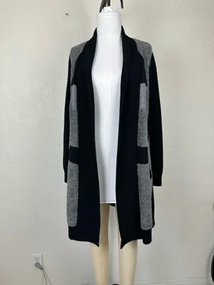 Laura Ashley Women’s Open Lon Cardigan Sweater Sz S Black / thumbnail 7