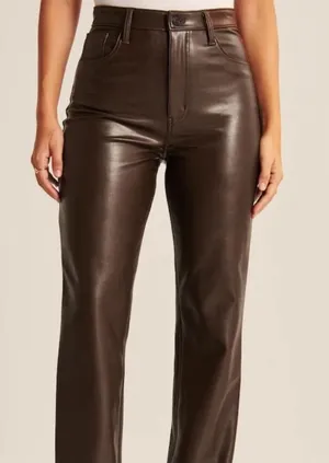 12th Tribe Vegan Brown Leather Pants thumbnail 1