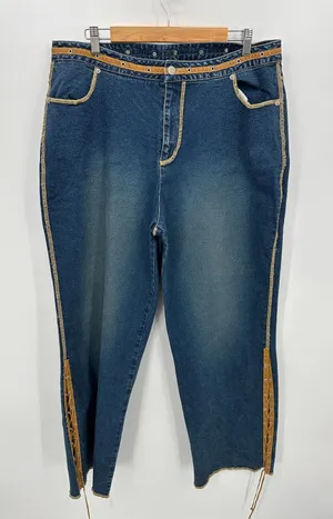 The Blues‎ Y2K Denim Western Jeans Women Sz 20 Country Festival Coachelle Boho thumbnail 1