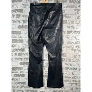 American Eagle | women black faux leather curvy super high-rise kick boot thumbnail 7