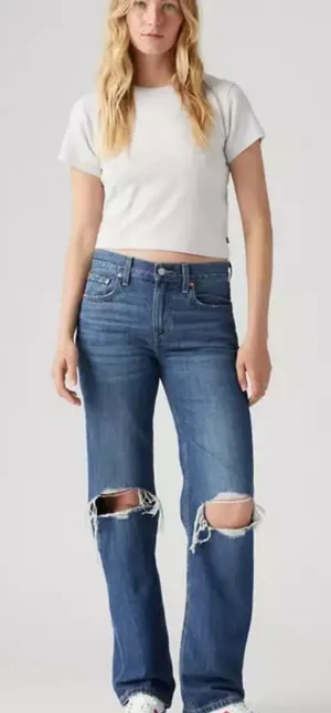 Levi’s low pro straight jeans‎ ripped knee Sz 28 thumbnail 1