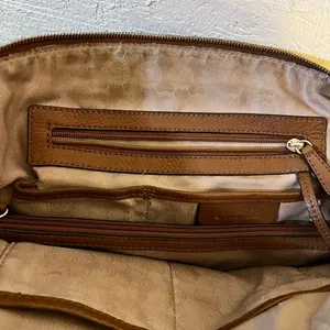 Michael Kors all leather purse with crossbody strap- brown. thumbnail 9
