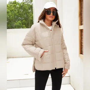 Quilted Puffer Coat With Pockets thumbnail 3