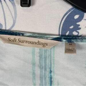 Soft Surroundings Blue Patterned Top SZ:M thumbnail 7