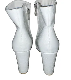 PrettyLittleThing White Croc Bethati Ankle Boots thumbnail 4