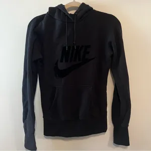Nike Black Hoodie Small Velour Check thumbnail 1