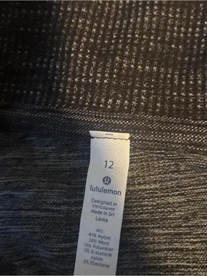 NWT Lululemon Think Fast 1/4 Zip Pullover - Coco Pique Black / Black - Size 12 thumbnail 5